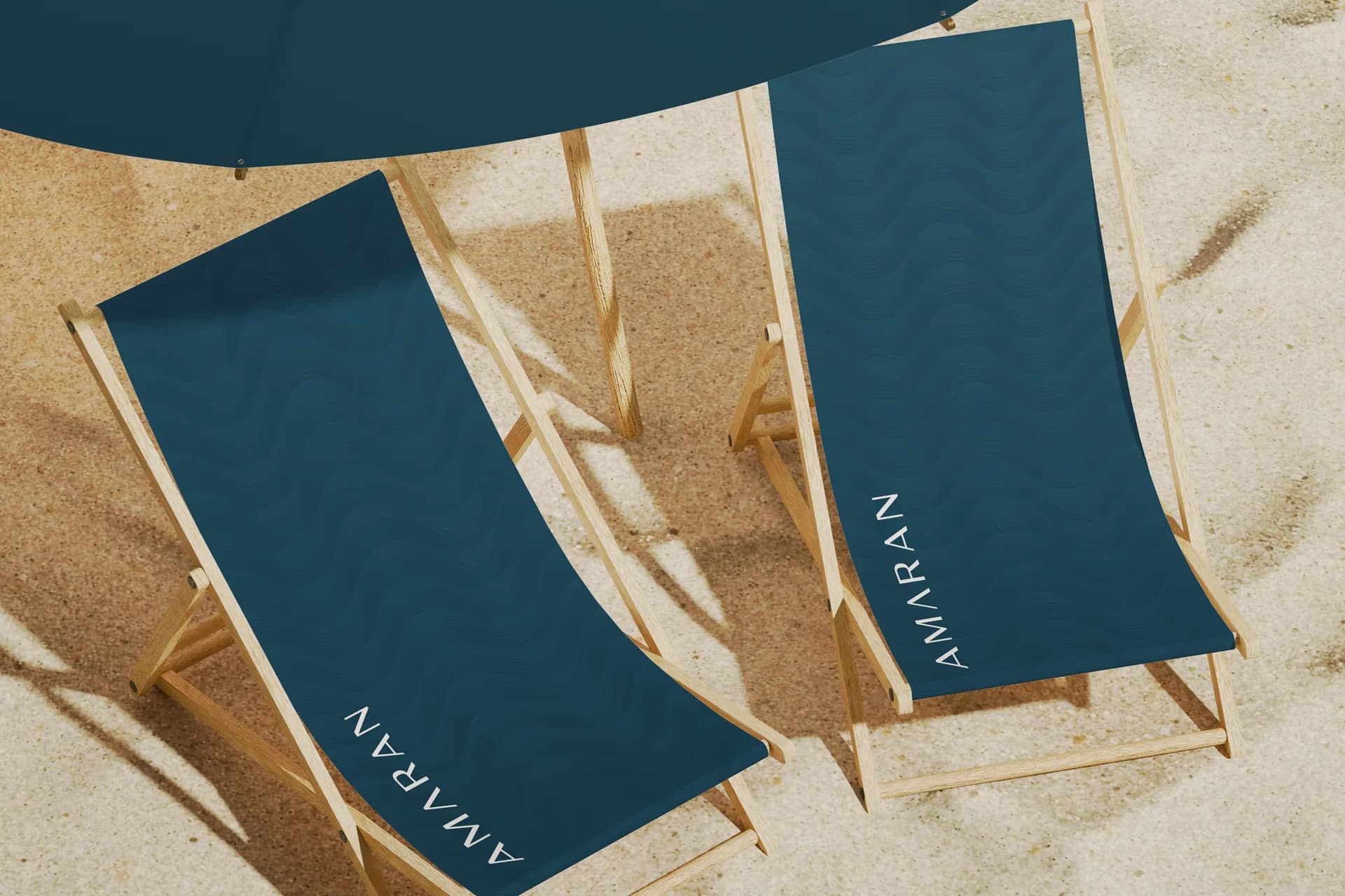 Amaran, Cadeira de praia com aplicação de marca