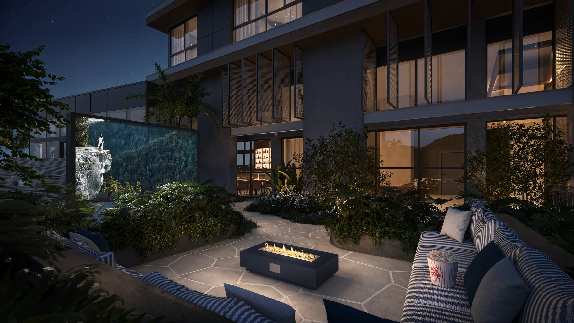 Amaran, Renderização 3D da área de fire pit
