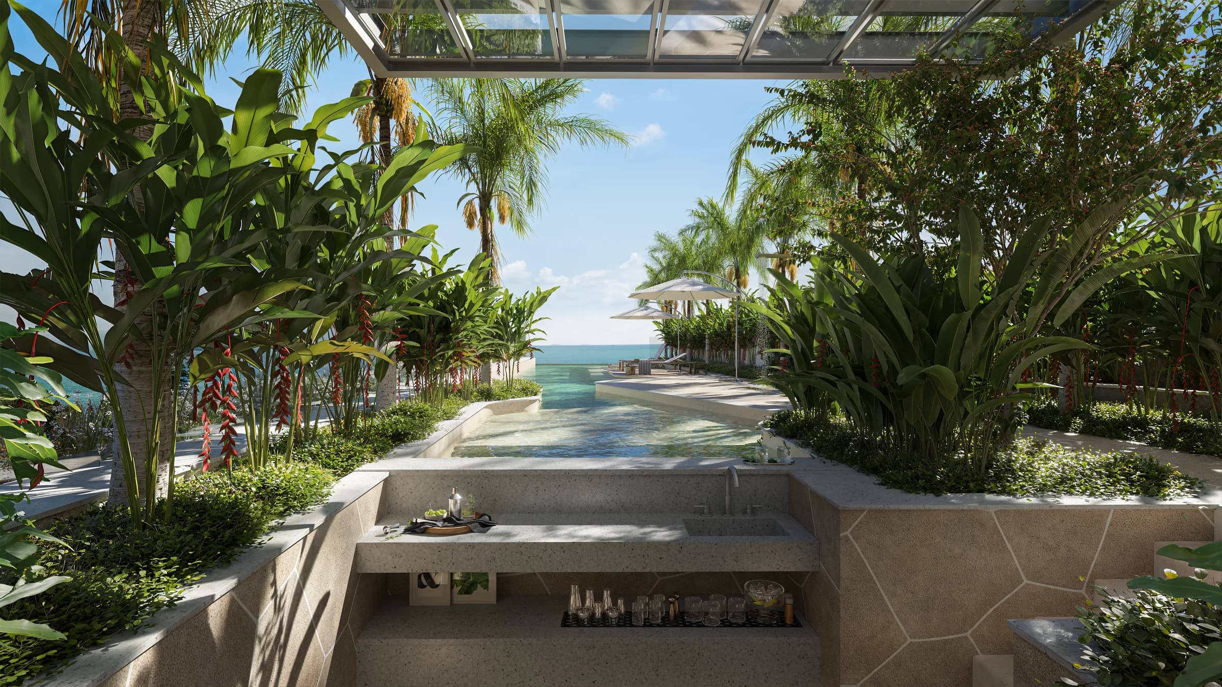 Amaran, Renderização 3D do pool bar