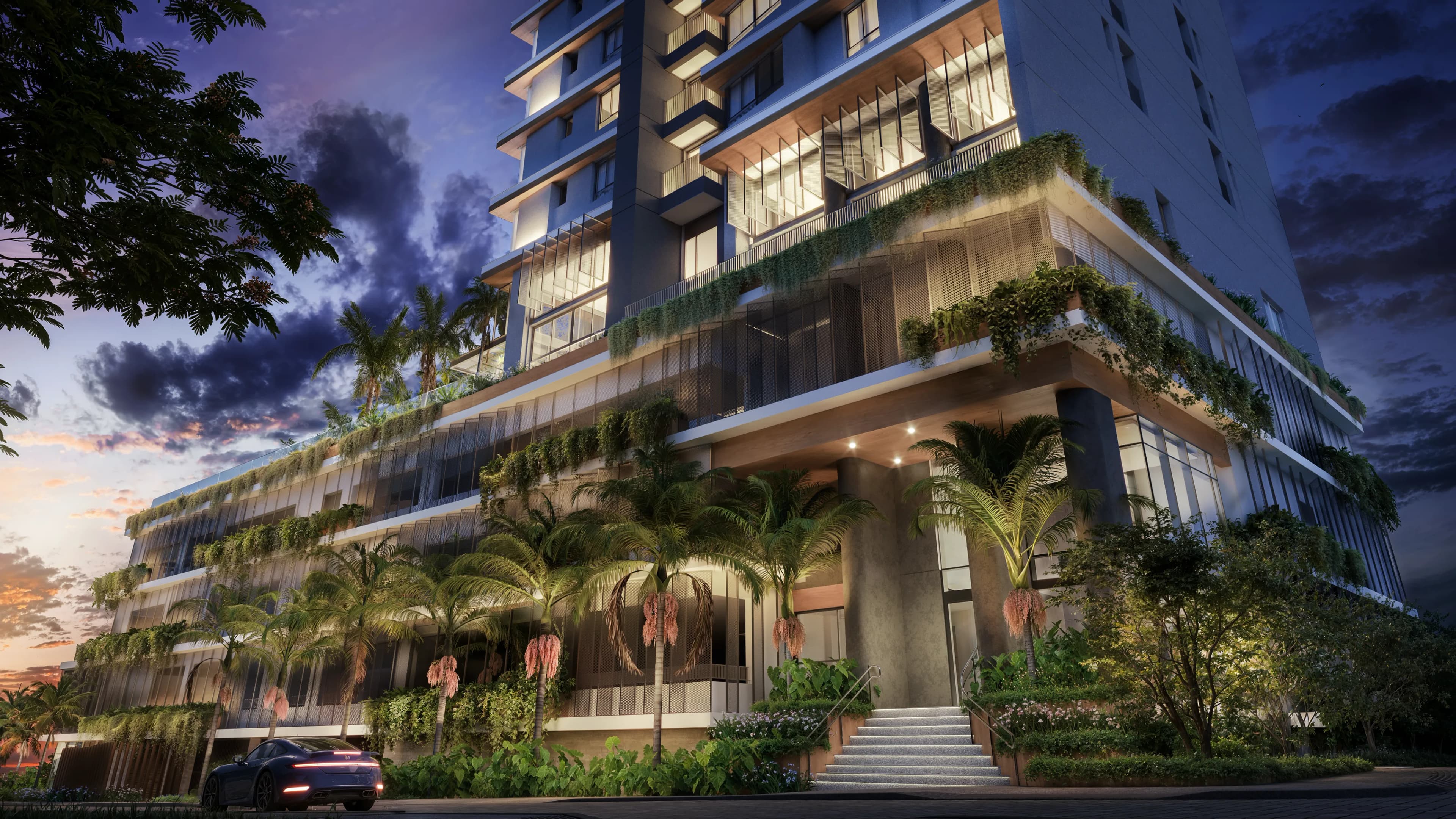 Amaran — Renderização 3D do hall de entrada do empreendimento