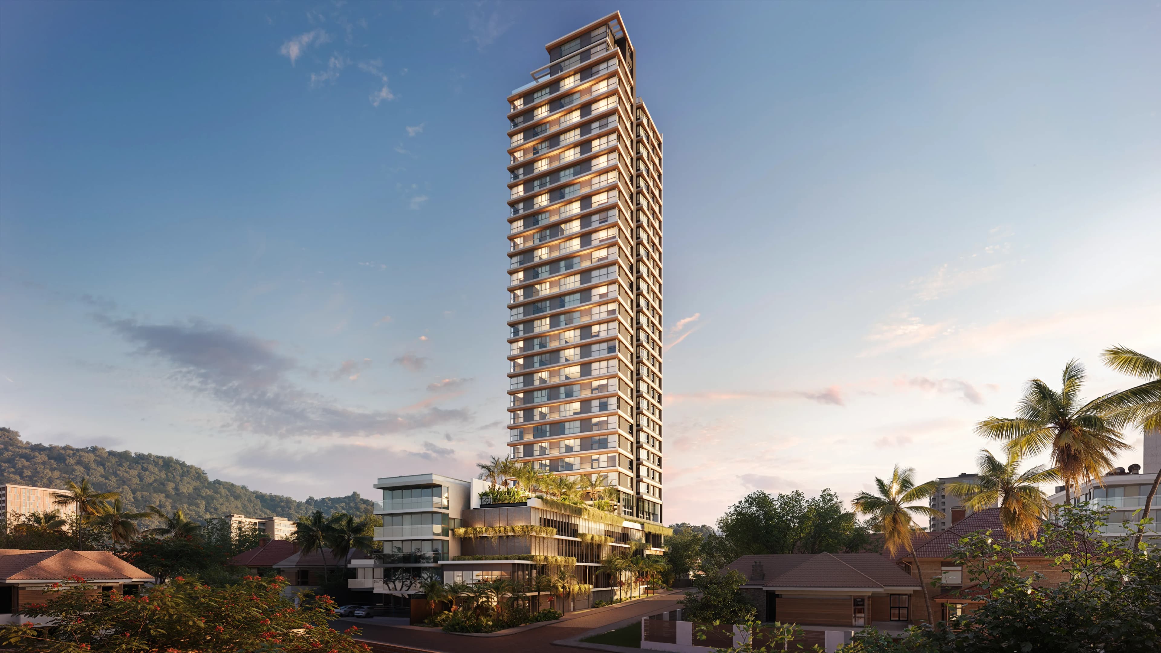 Amaran — Renderização 3D da fachada do edifício