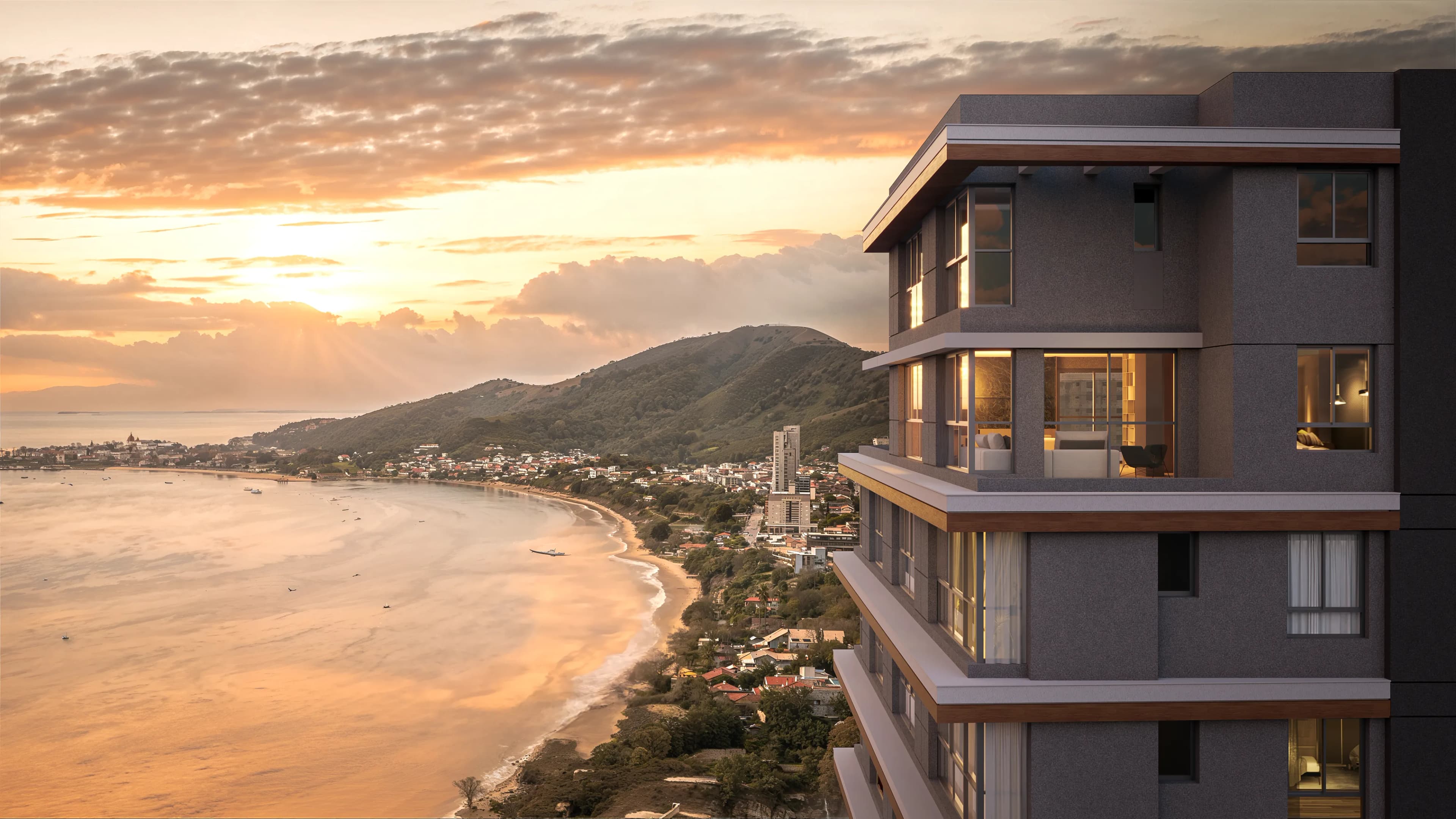 Amaran — Renderização 3D com vista para o mar