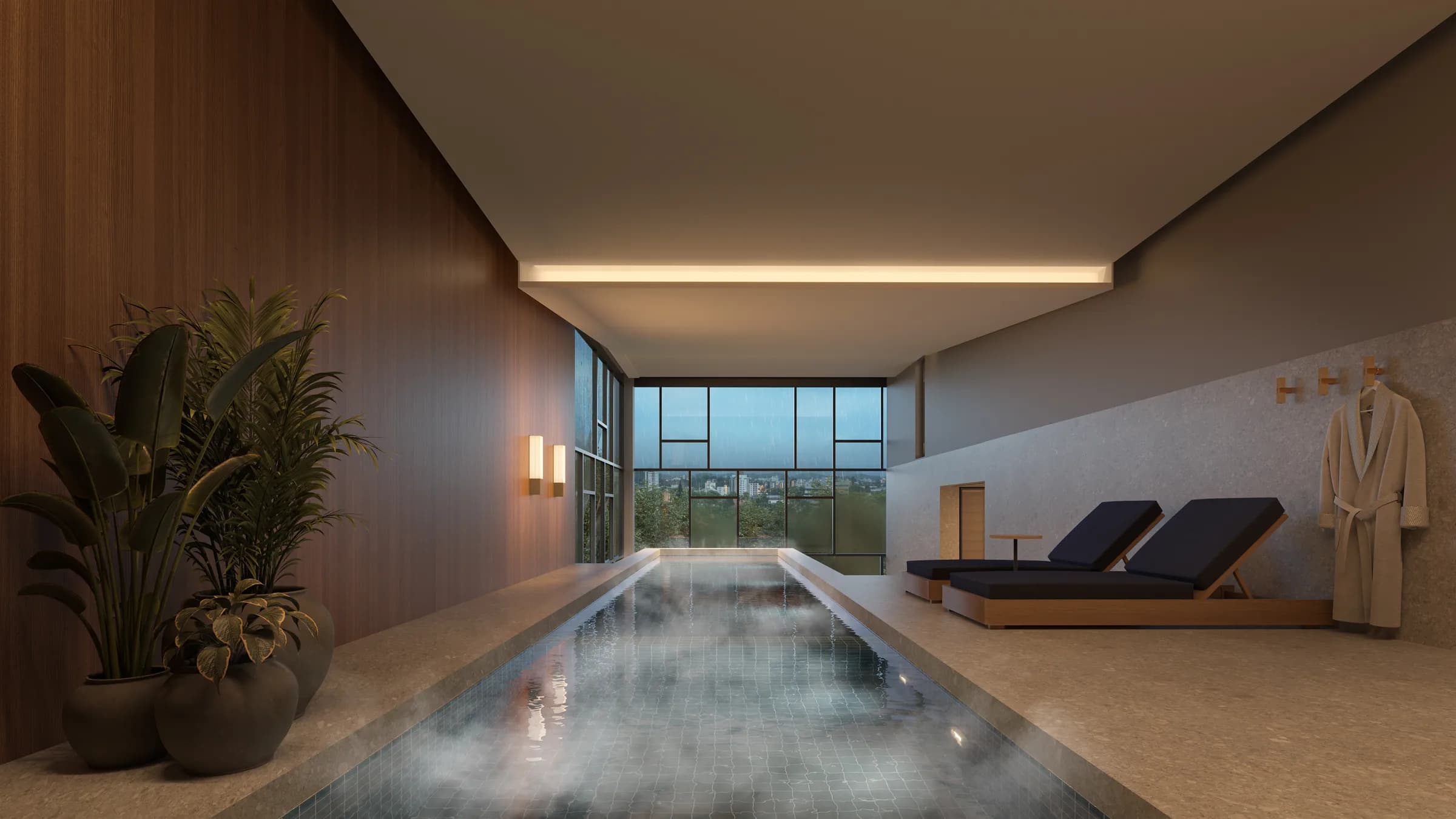 Ares, Renderização 3D da área de piscina