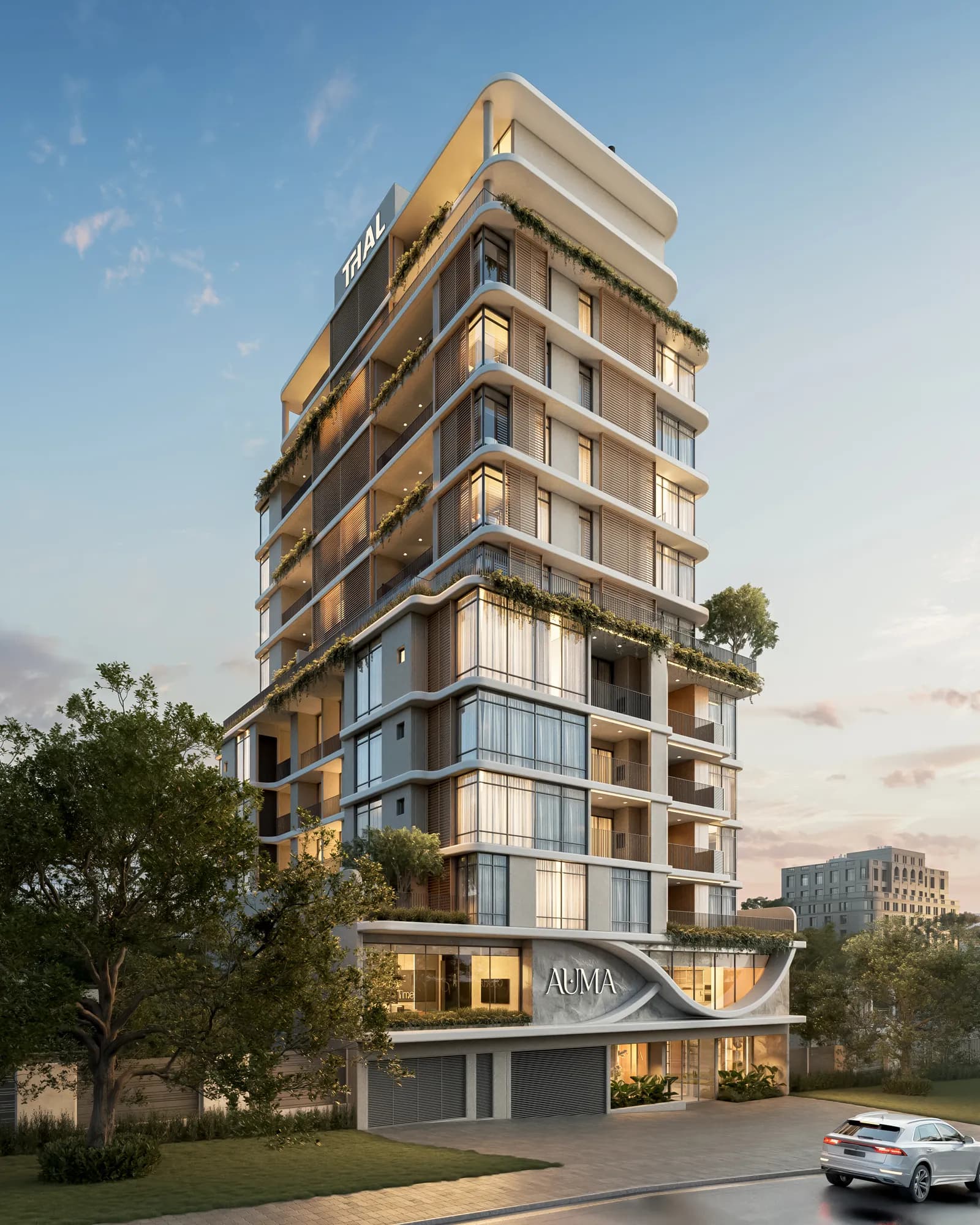 AUMA, Renderização 3D da fachada do empreendimento em Curitiba