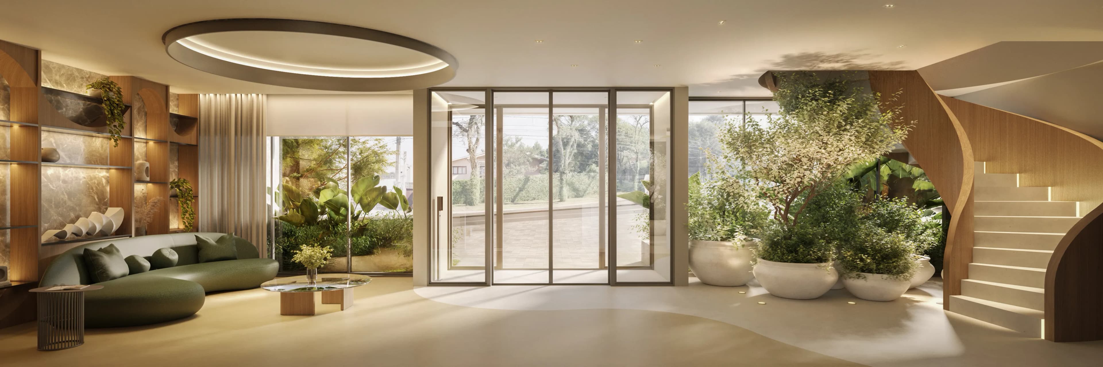 AUMA — Renderização 3D do hall de entrada