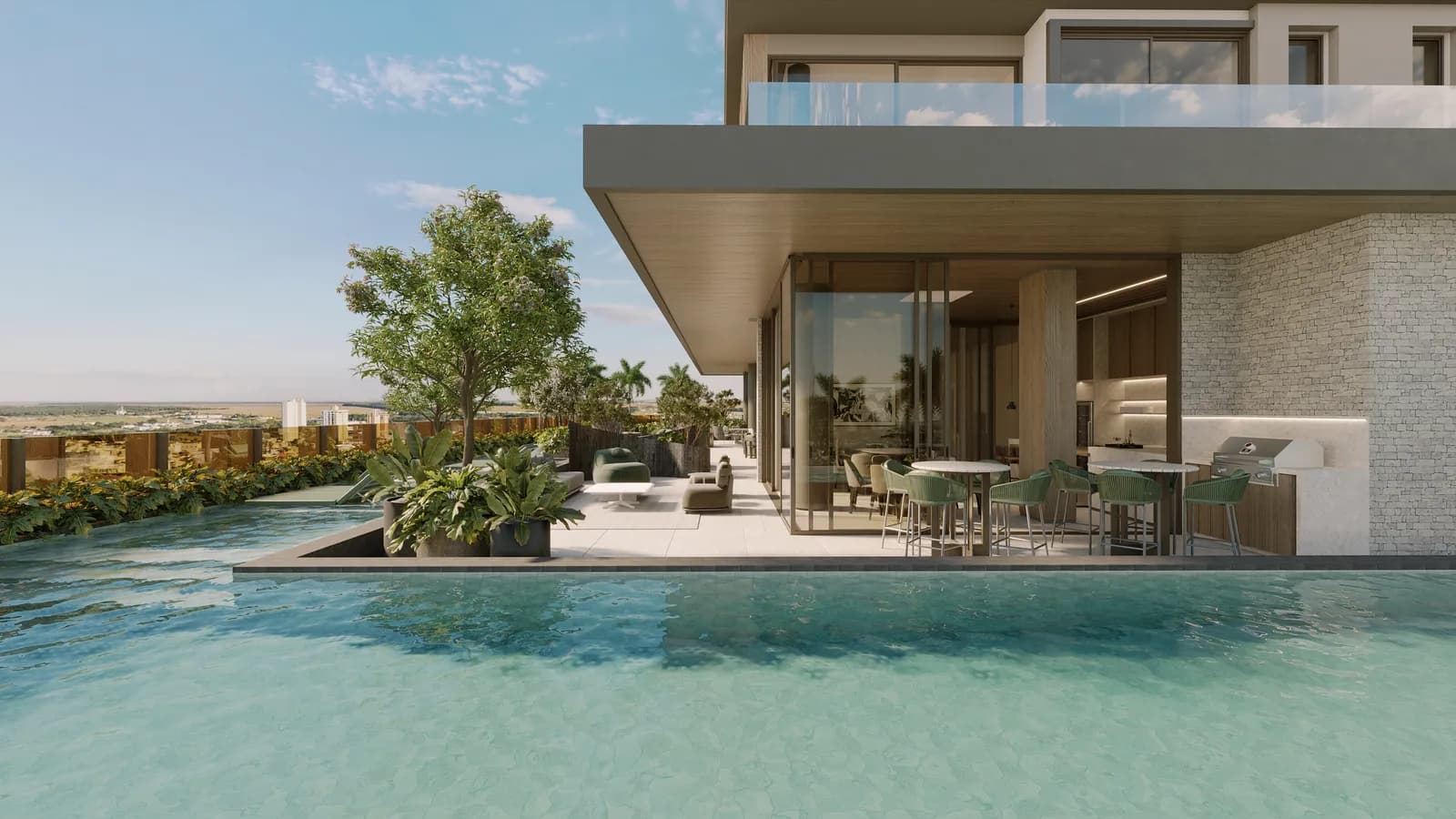 Mirage Sky Houses — Renderização 3D do espaço gourmet