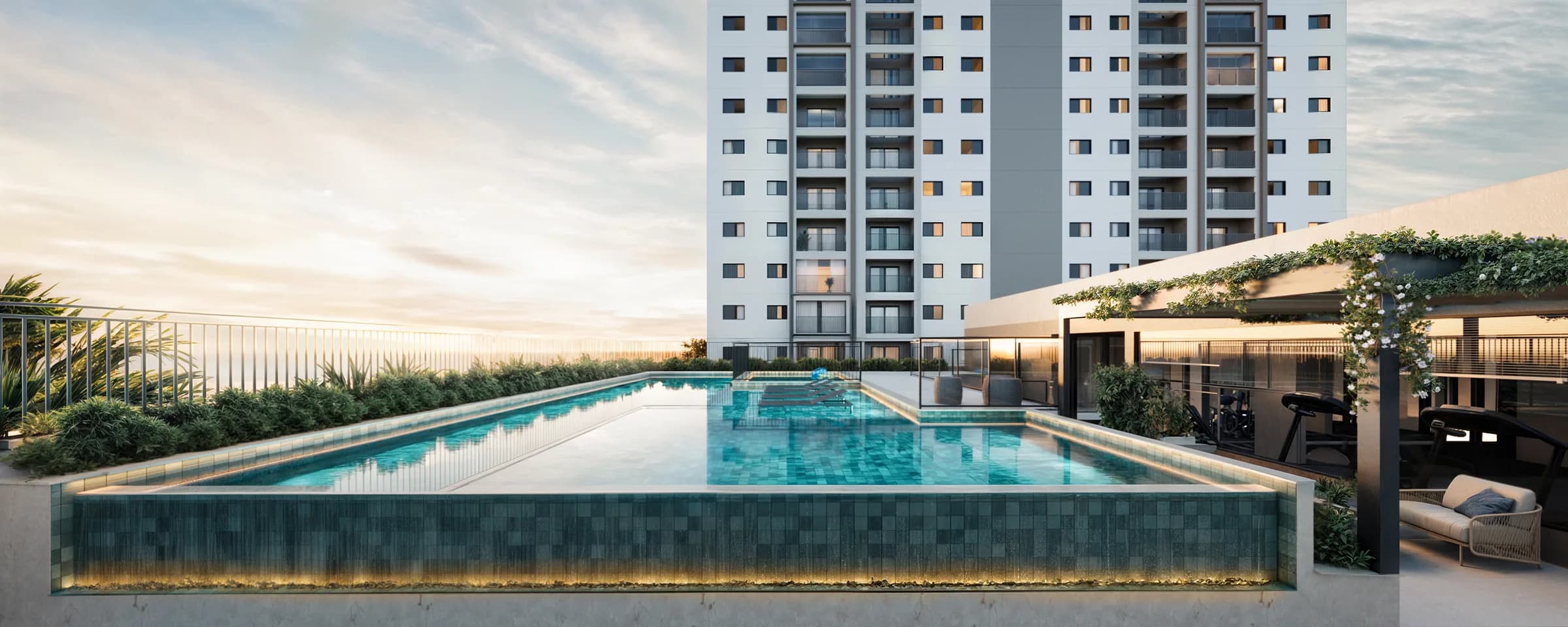 NURA — Renderização 3D da piscina