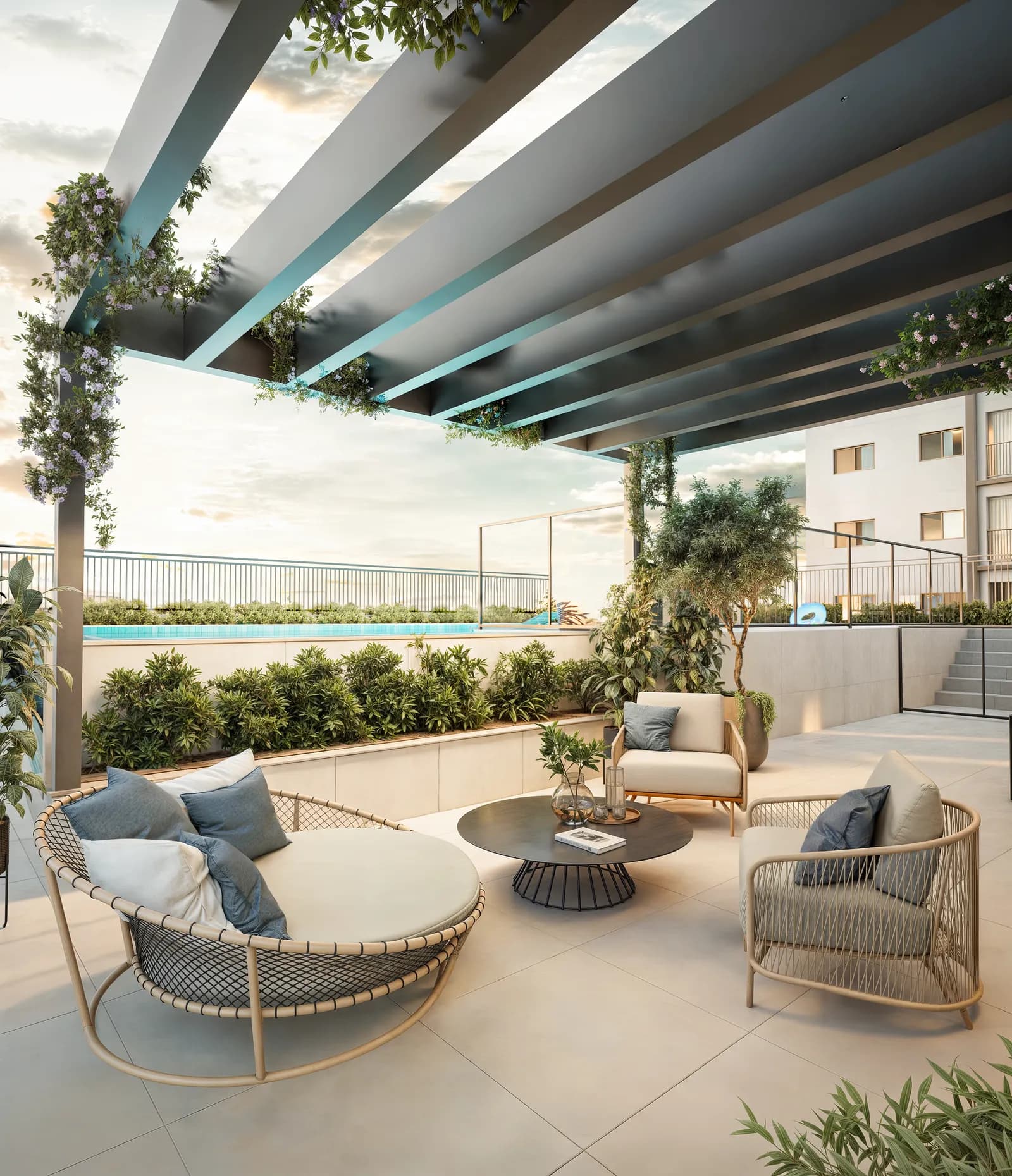 NURA, Renderização 3D da área de piscina e lazer