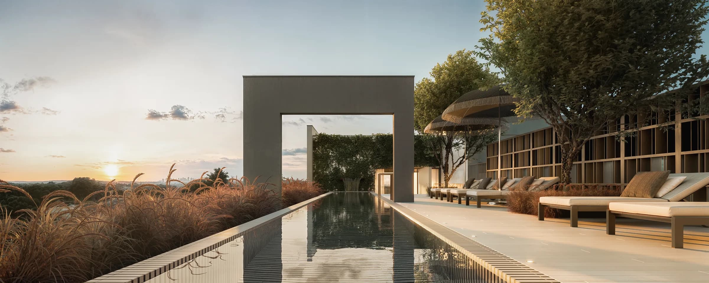Porto Alto, Renderização 3D da área de piscina