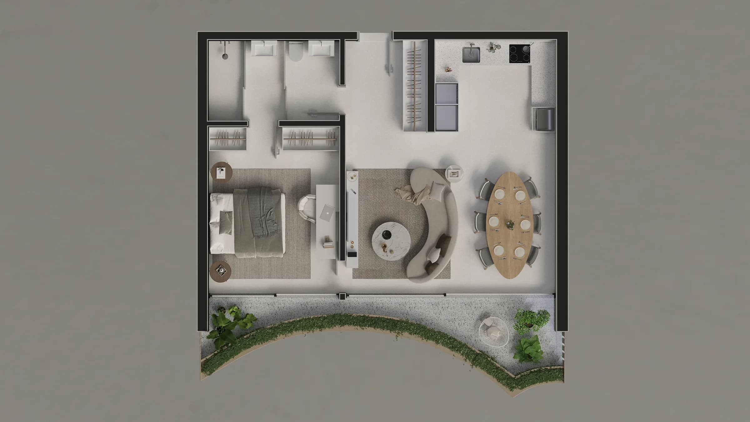 Lumin, planta humanizada de apartamento T1