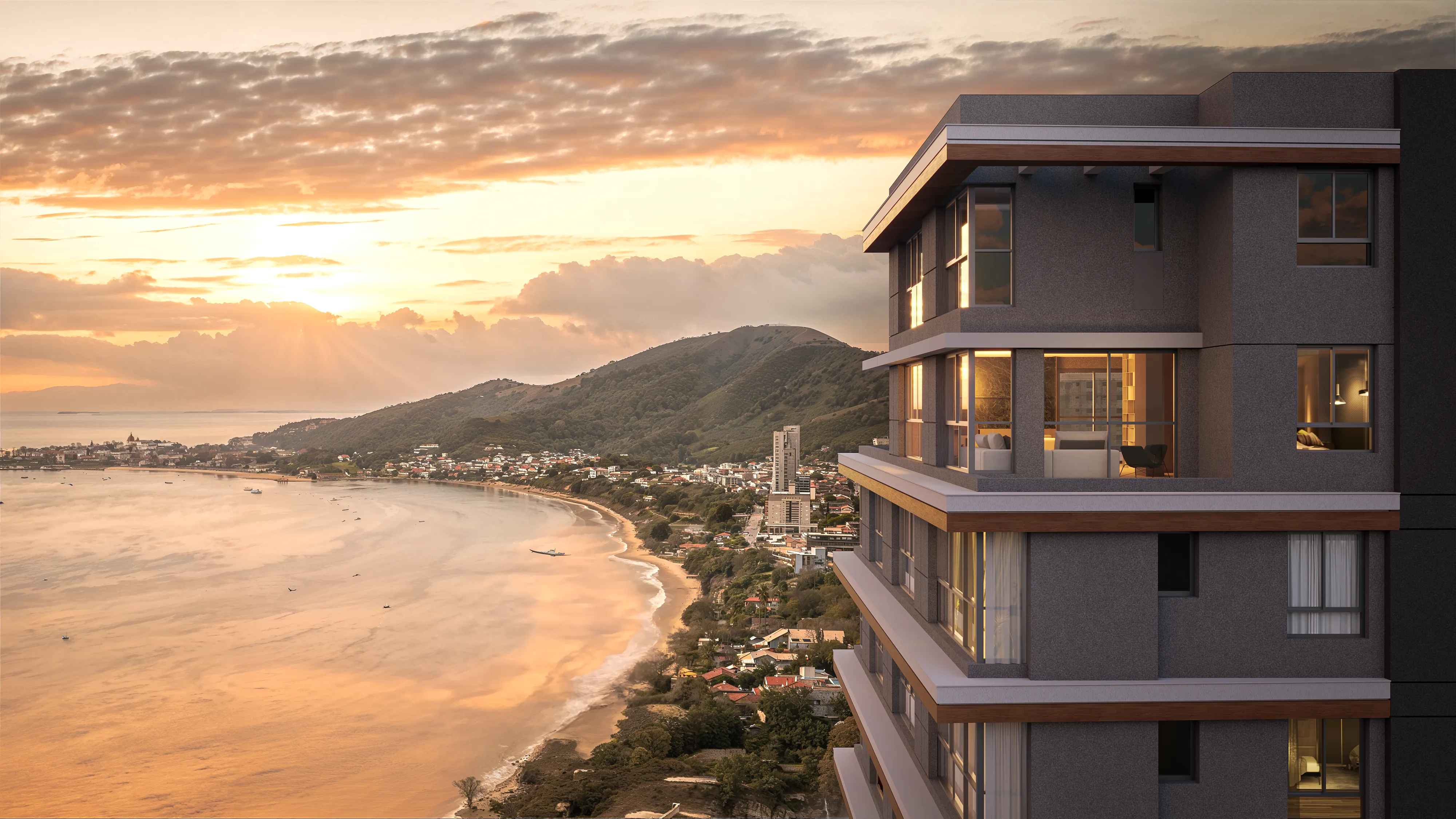 Amaran — Renderização 3D com vista para o mar